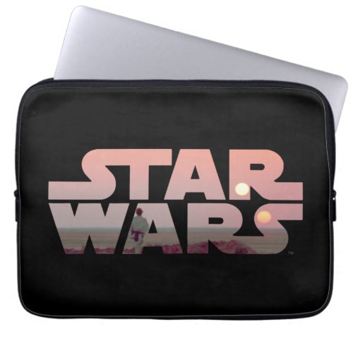 Luke Skywalker Tatooine Sunset Star Wars Logo Laptop Sleeve