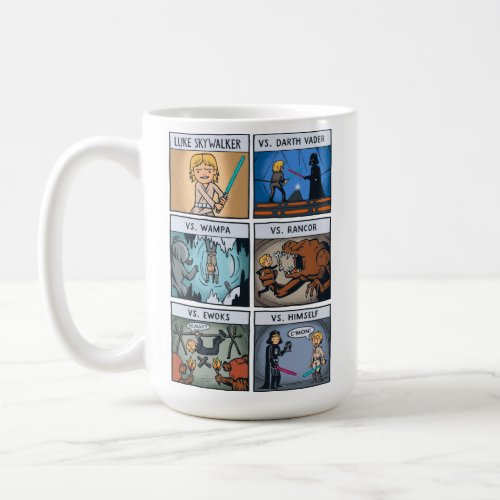 Luke Skywalker Versus Cartoon Panels Coffee Mug