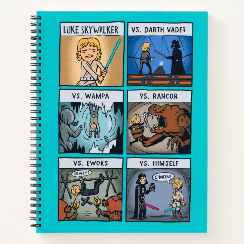 Luke Skywalker Versus Cartoon Panels Notebook
