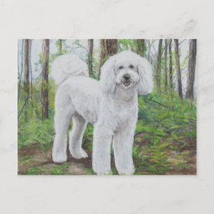 Luke the Golden Doodle Dog Art Postcard