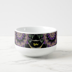 LUKE ~ Wow! Purple Green Black Yellow Cute Soup Mug