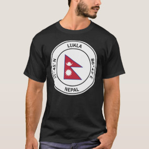 Lukla Longitude And Latitude, Nepal, Lukla GPS Coo T-Shirt