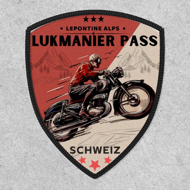 Lukmanier Pass swiss–alps motorcycle tour Patch (Front)