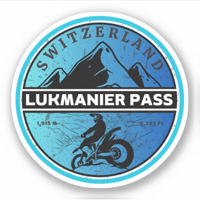 Lukmanier Pass swiss–alps motorcycle tour Sticker (Front)