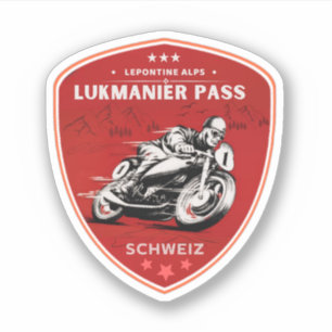 Lukmanier Pass swiss–alps motorcycle tour Sticker