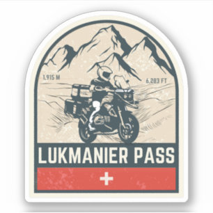Lukmanier Pass swiss–alps motorcycle tour Sticker