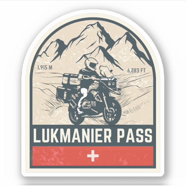 Lukmanier Pass swiss–alps motorcycle tour Sticker (Front)
