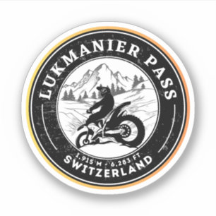 Lukmanier Pass swiss–alps motorcycle tour Sticker