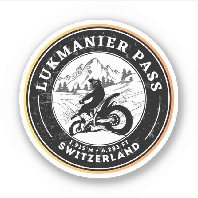Lukmanier Pass swiss–alps motorcycle tour Sticker (Front)