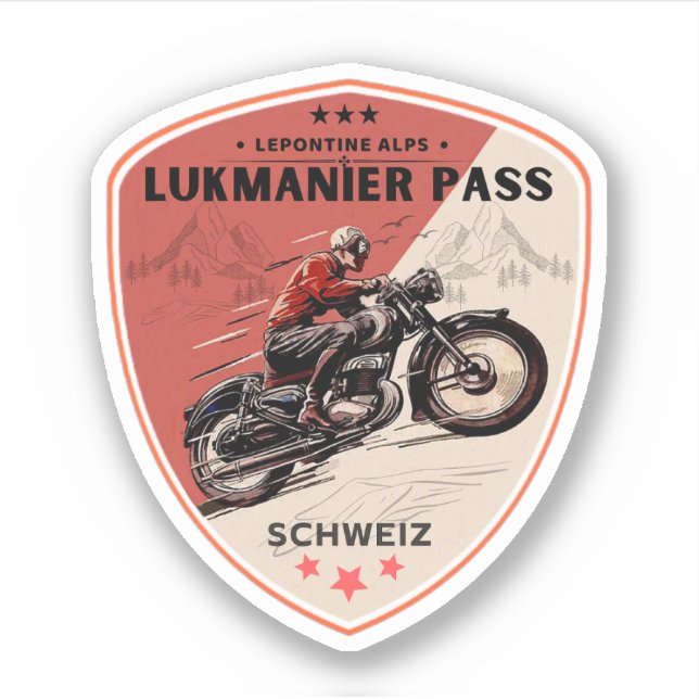 Lukmanier Pass swiss–alps motorcycle tour Sticker (Front)