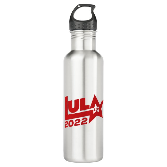 Lula 2022 13 PT Presidente Brasil Stainless Steel Water Bottle (Front)