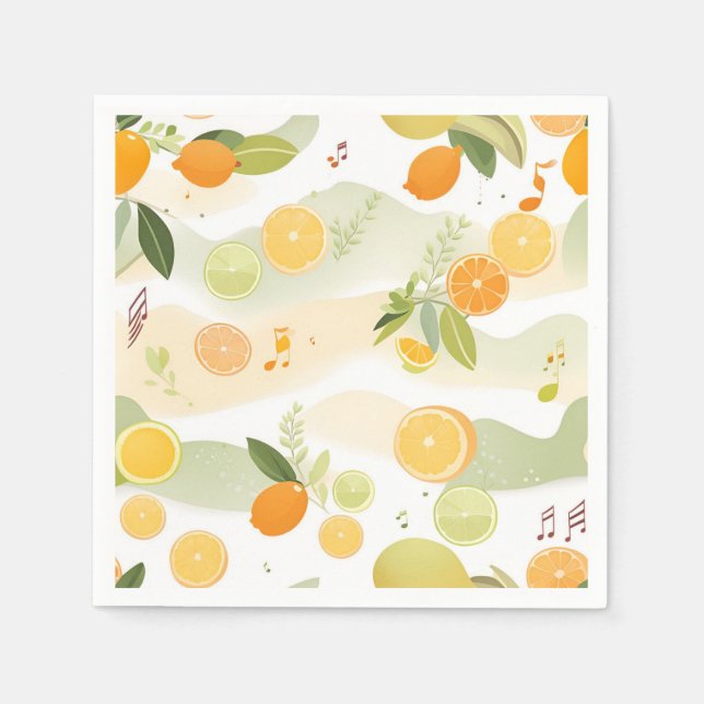 Lullaby in Citrus Grove Baby Shower Paper Napkins (Front)
