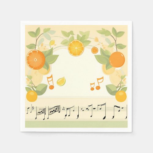 Lullaby in Citrus Grove Baby Shower Paper Napkins