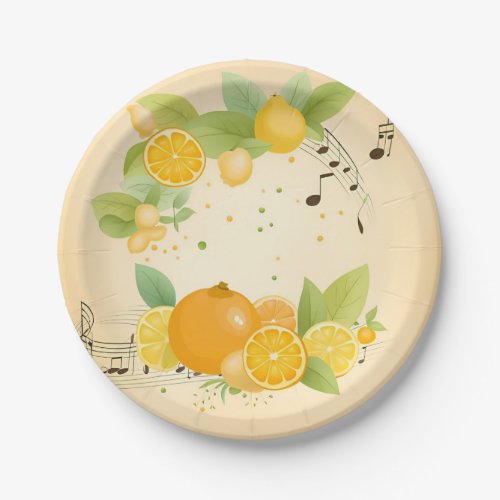 Lullaby in Citrus Grove Baby Shower Paper Plates