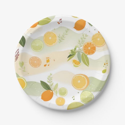 Lullaby in Citrus Grove Baby Shower Paper Plates