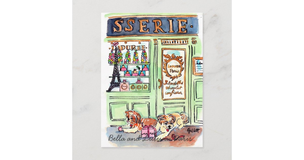 Lulu & Bella go to Paris postcard | Zazzle