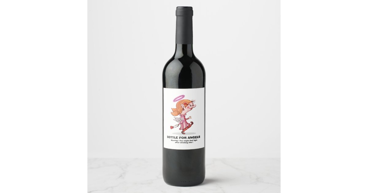 Lulu Bottle Cartoon Wine Or Champagne Bottle L Wine Label Zazzle Com