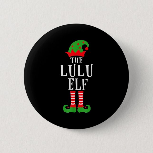 Lulu Elf Family Matching Group Christmas Gift Funn Button (Front)