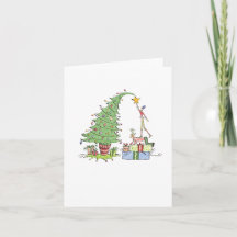 Lulu Notes / Tree Trimming 4 x 5.6 note card