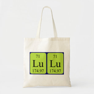 LuLu periodic table name tote bag
