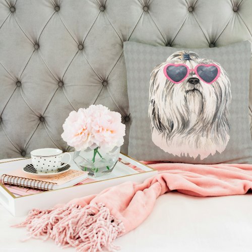 Lulu the Lhasa Throw Pillow