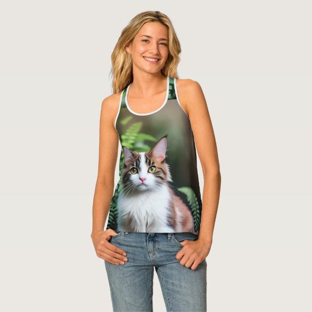 Lulu The Ragdoll Cat, Ladies Full Print Singlet Tank Top (Front Full)
