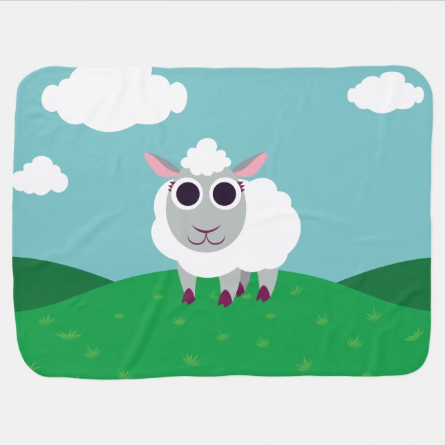 Lulu the Sheep Baby Blanket (Horizontal)