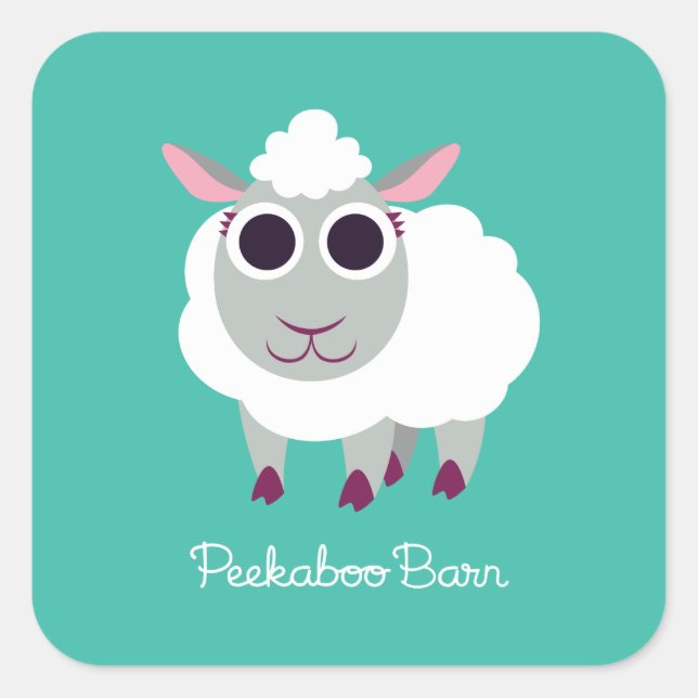 Lulu the Sheep Square Sticker (Front)