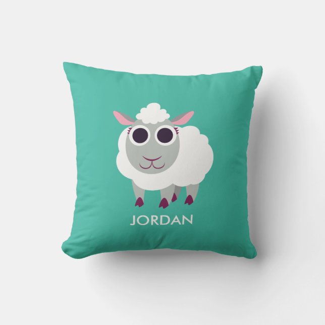 Lulu the Sheep Throw Pillow (Front)