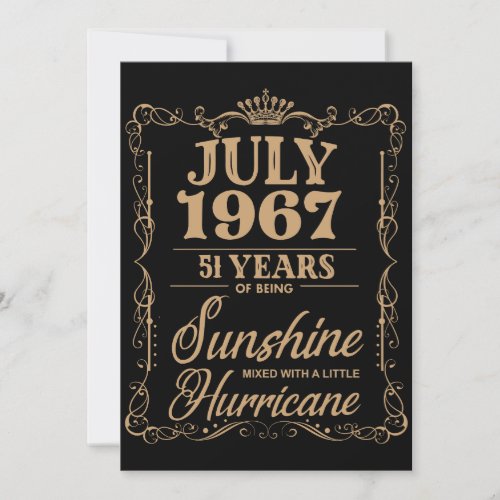 luly 1967 51 years of being sunshine  birthday t_s card