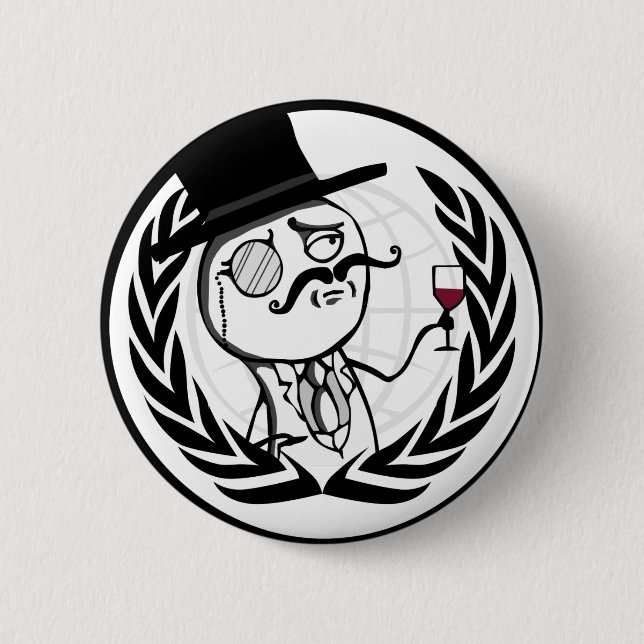LulzSec Anonymous Logo Pinback Button (Front)