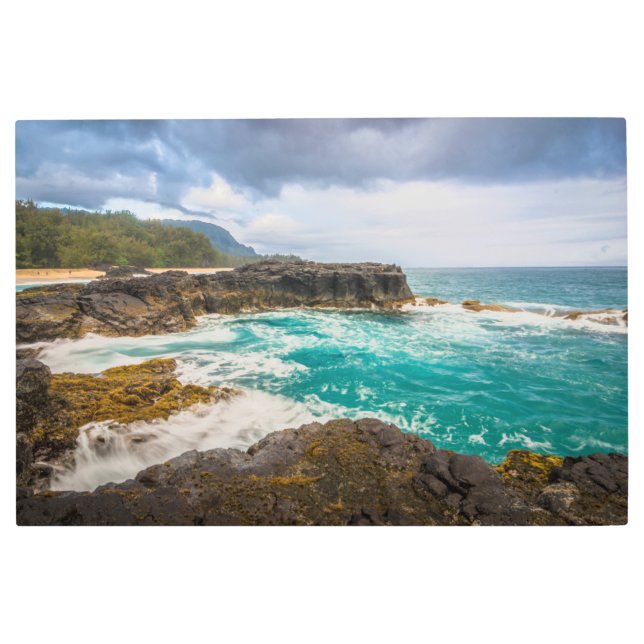 Lumaha'i Beach, Kauai, Hawaiian  Metal Print (Front)