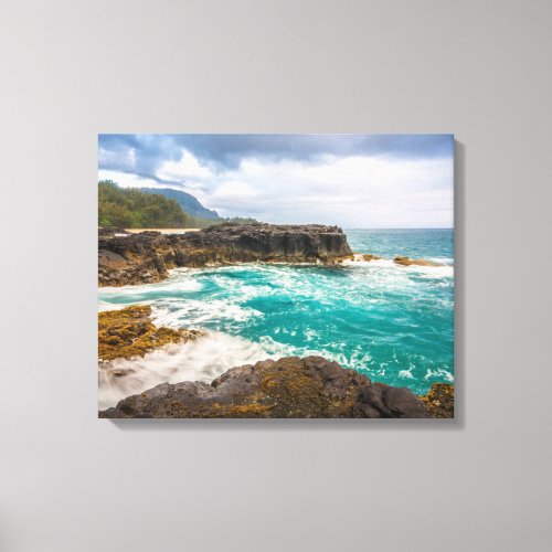 Lumahai Beach Kauai Hawaiian Photograph Canvas Print