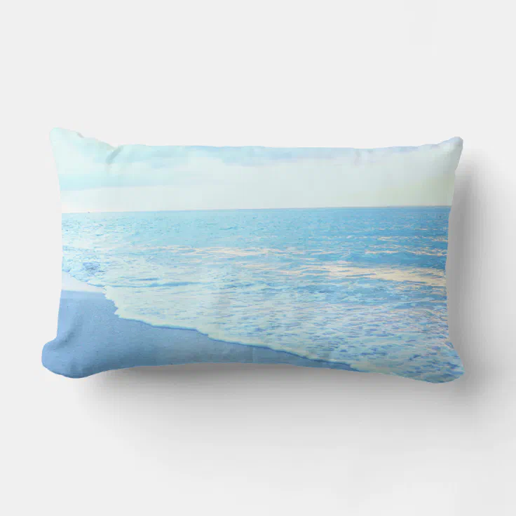 Lumbar Beach Throw Pillow Gorgeous Turquoise Blue | Zazzle