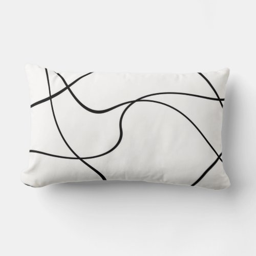 Lumbar pillow _ Abstract lines _ Black and white