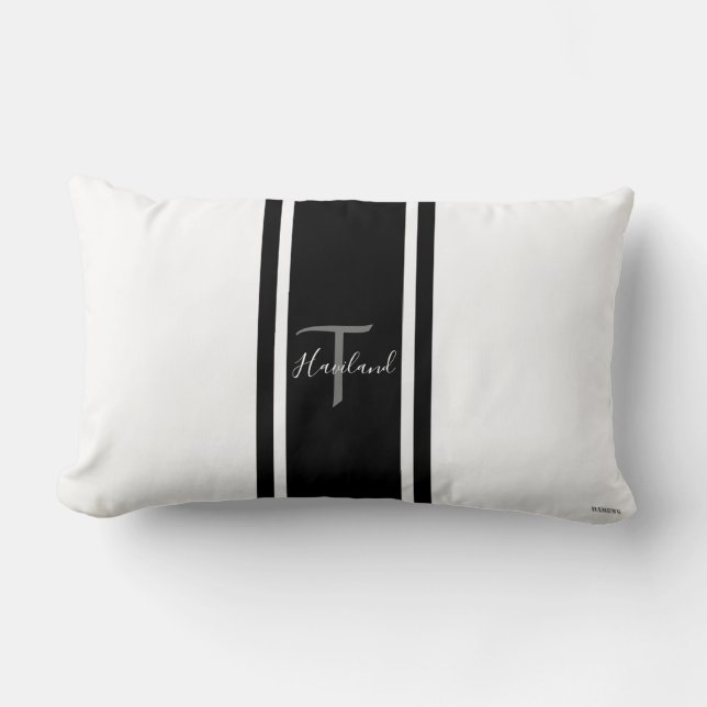 Lumbar Pillow HAMbyWG - Black & White (Front)