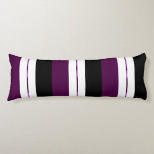 Purple And Black Stripe Lumbar Pillows Decorative Throw