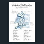 Lumbar Subluxation Chiropractic Art Poster<br><div class="desc">Lumbar Vertebral Subluxation Poster. 
Symptoms: Sciatica,  Backache,  Hip Pain,  Constipation,  Cramps,  Leg Weakness. Effected Areas: Abdomen,  Bladder,  Legs,  Back Muscles,  Feet,  Sciatic Nerves.</div>