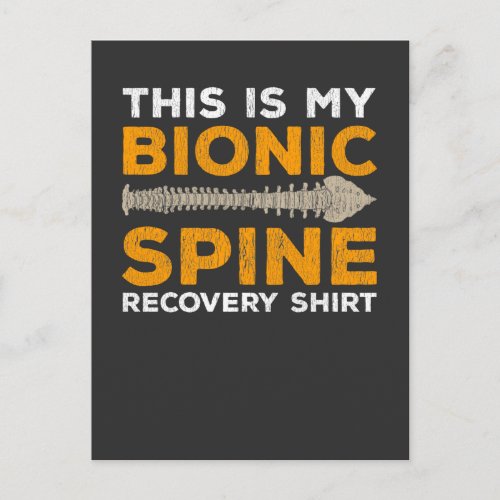 Lumbar Surgery Recovery Spinal Fusion Bionic Spine Postcard