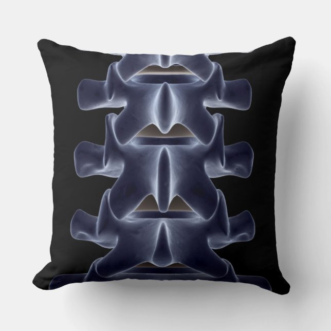 Lumbar Vertebra 2 Throw Pillow (Front)