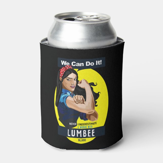 Lumbee Native American Indian Woman Never Underest Can Cooler (Can Front)