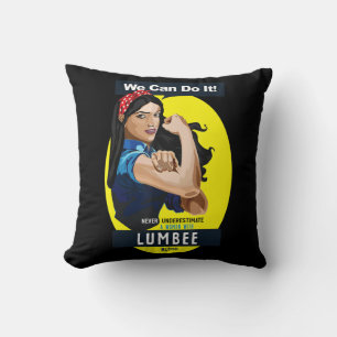 Lumbee Native American Indian Woman Never Underest Throw Pillow