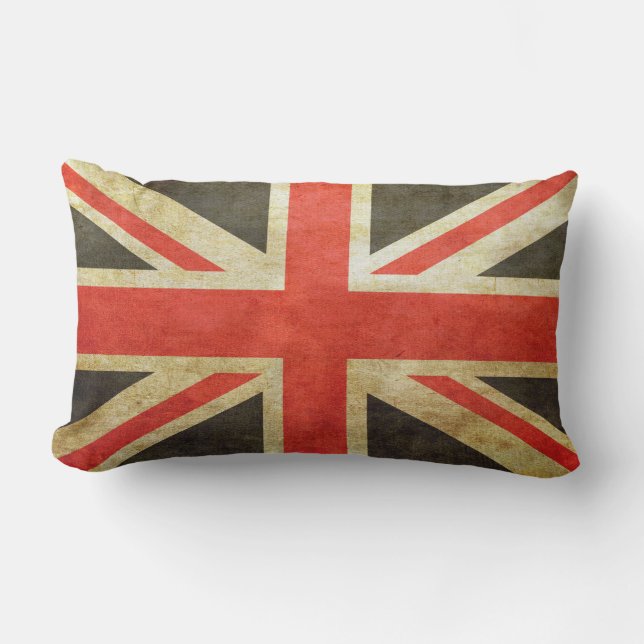 Lumber Cushion - Vintage Flag Of The UK (Front)