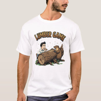 Lumber Game Design - Beaver vs Human Competition T-Shirt