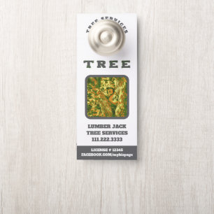 *~* Lumber Jack in TREE  QR Tree Services Door Door Hanger
