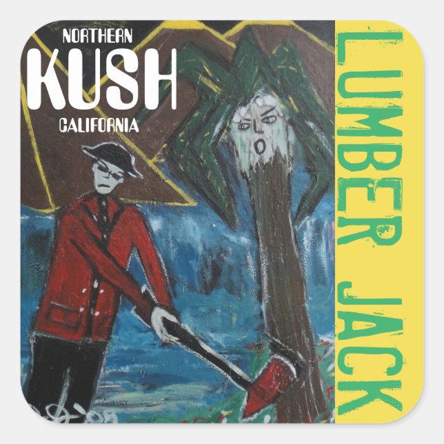 LUMBER JACK KUSH SQUARE STICKER (Front)