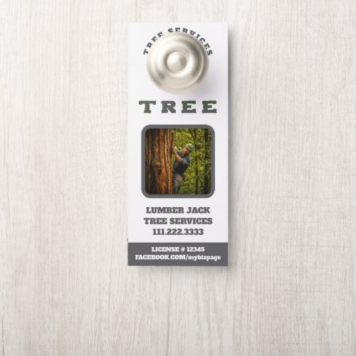 *~*  Lumber Jack Tree Services QR Door Door Hanger