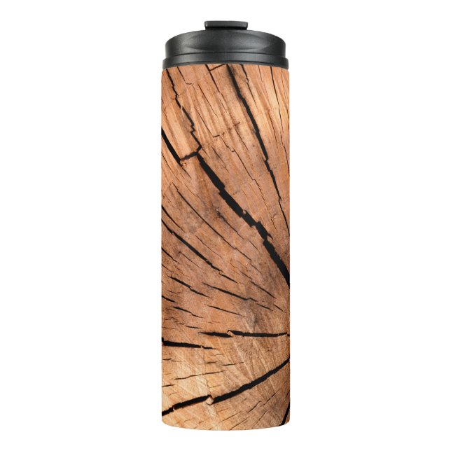 Lumber log wood tree cross section thermal tumbler (Front)
