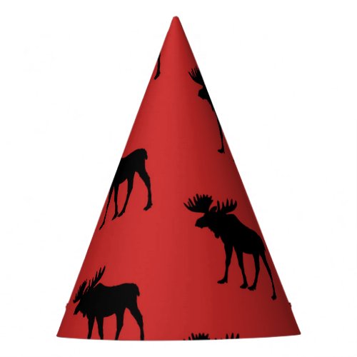 Lumber Moose Silhouette Antler Deer Animal Hunting Party Hat