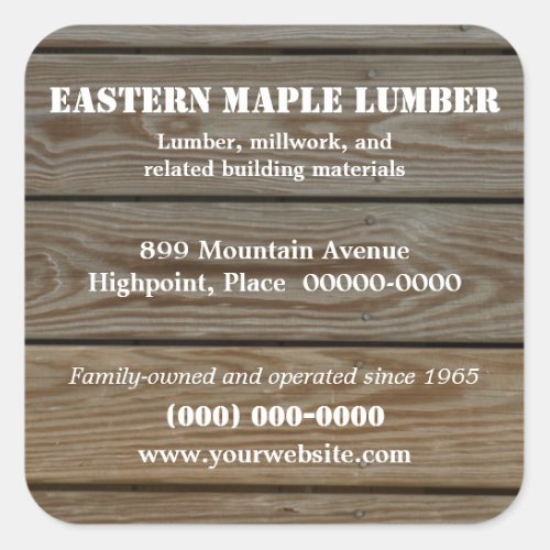Lumber Promotional Sticker